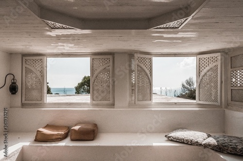 Cuadro en lienzo Strandhaus in Hammamet mit Mittelmeerblick