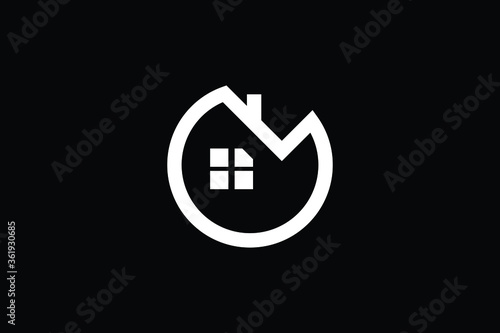 Logo design of O OO in vector for construction, home, real estate, building, property. Minimal awesome trendy professional logo design template on black background.