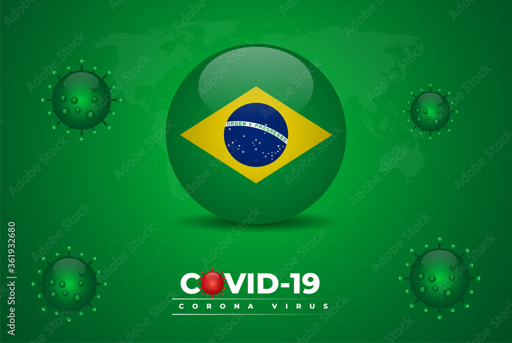 Brazil Fight against covid-19. A landing page or banner concept design for multipurpose usage. Corona, Covid-19 Banner, brochure cover, book cover design template