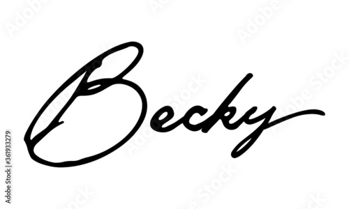 Becky Handwritten Font Calligraphy Black Color Text 
on White Background
