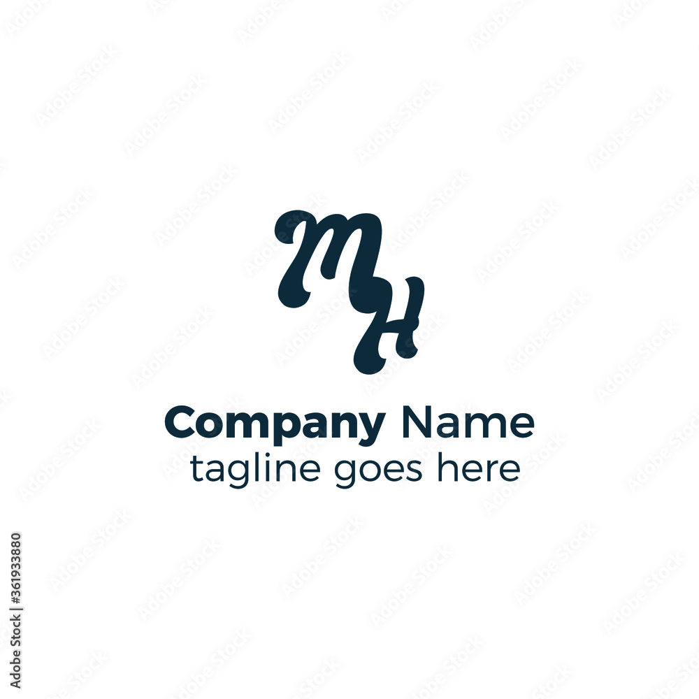 monogram mh logo design vector illustration monogram mh logo design vector illustration