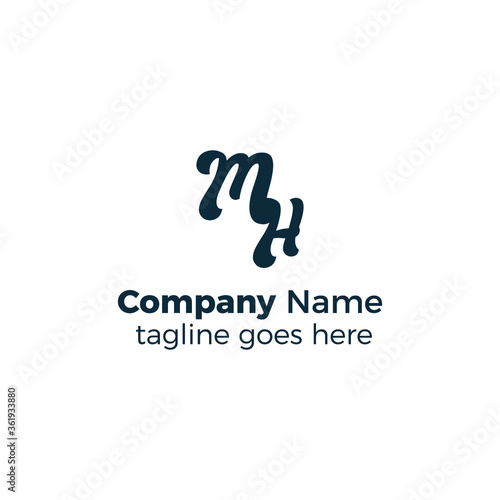 monogram mh logo design vector illustration