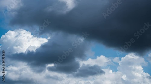 Time lapse Video of white cloud moving on blue sky in the afternoon