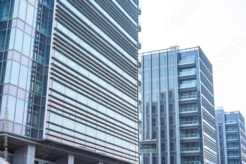 The facade of modern buildings in Shanghai  China