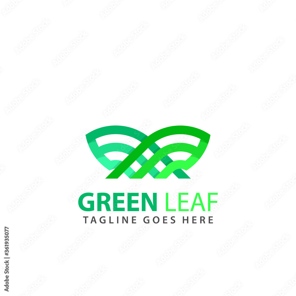 Abstract Letter W Nature Green Leaf Creative Logos Design Vector Illustration Template