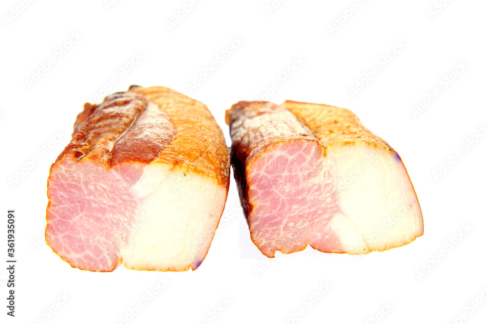 Bacon isolated on a white background Bacon isolated on a white background