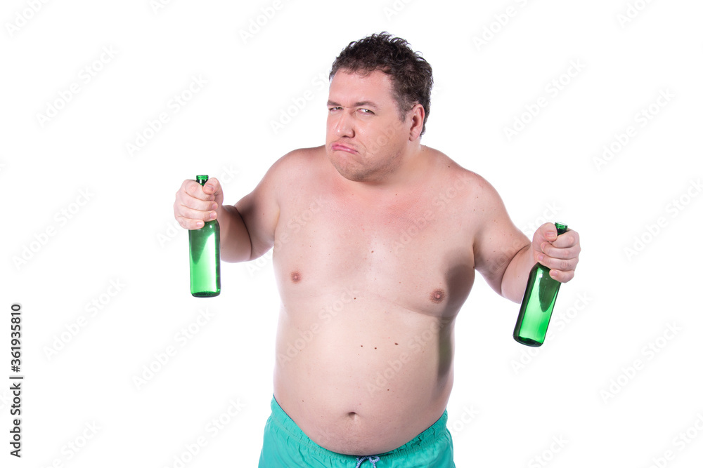 Vacation and beer. Funny fat man. Vacation and beer. Funny fat man.