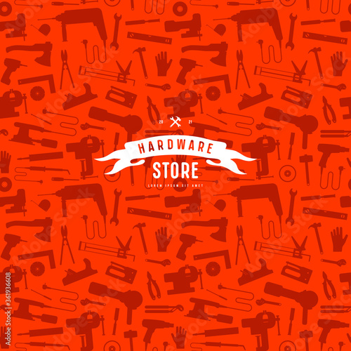 Seamless pattern and emblem for hardware store