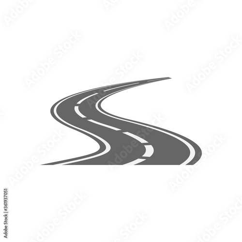 Road flat, asphalt icon, vector illustration isolated on white background