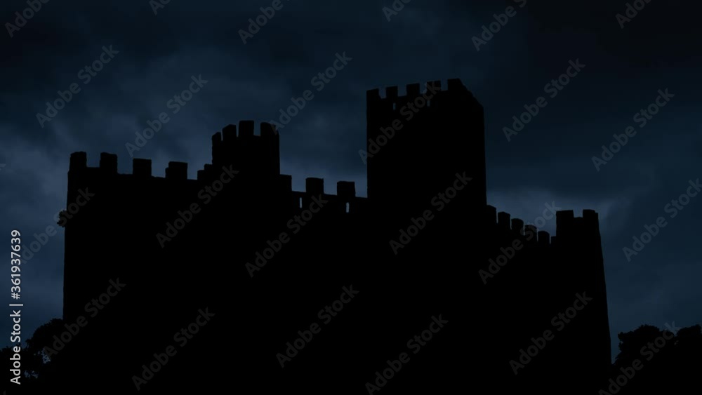 Castle Of Almourol, Iconic Knights Templar Fortress with Lightning and Thunderstorm, Portugal Castle Of Almourol, Iconic Knights Templar Fortress with Lightning and Thunderstorm, Portugal