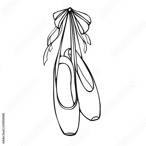 Ballet pointe shoes with bow