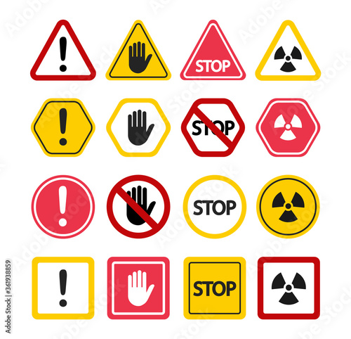 Free Download Warning signs. Do not touch, attention stop! Prohibition symbols. - GFXLoad