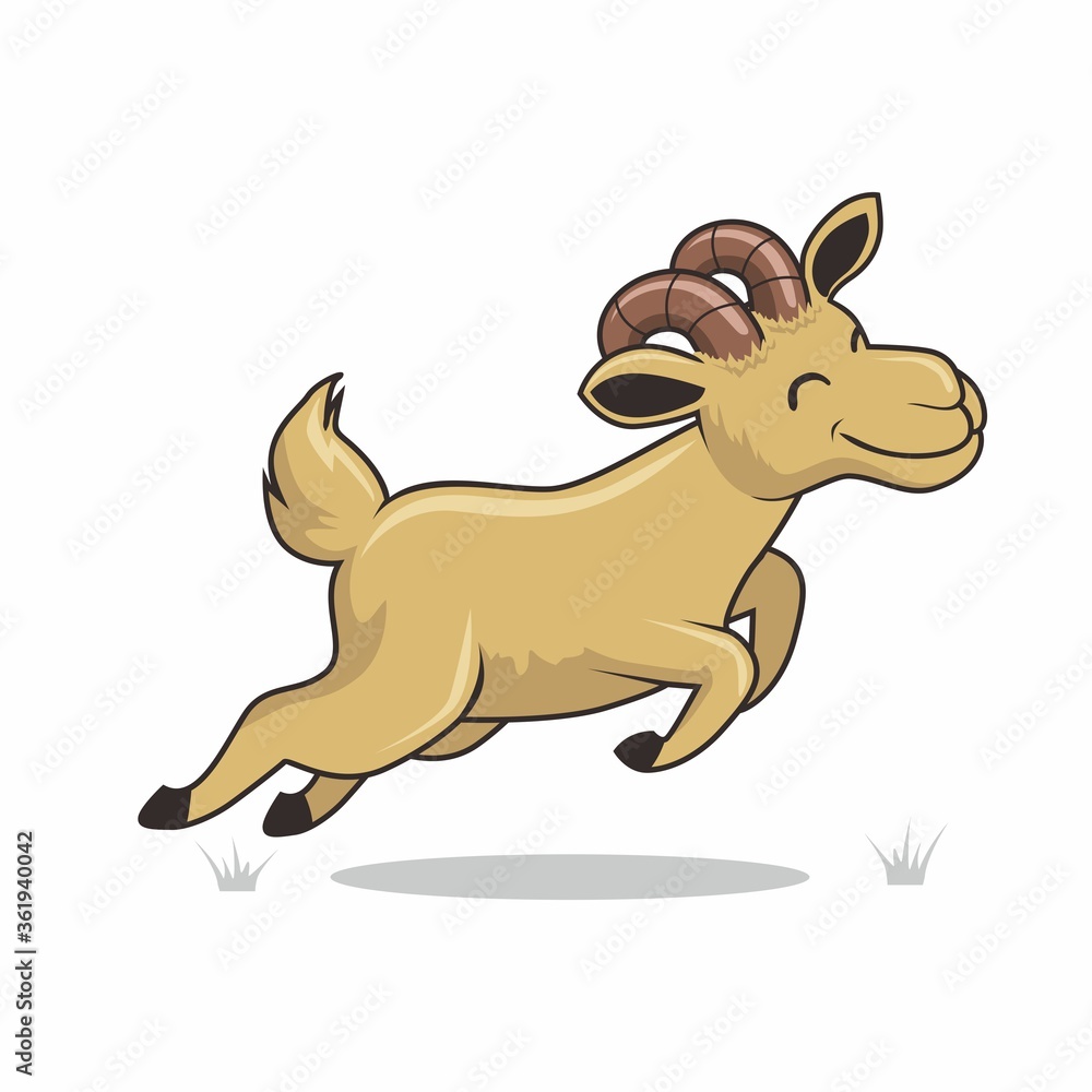 Goat Cartoon Jump Cute Animals Jumping