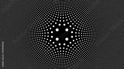 Abstract CGI motion background with moving white dots on black background in perfect seamless loop (3840 x 2160, 30 fps).