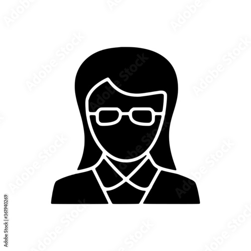 vector illustration icon of Human Avatar glyph