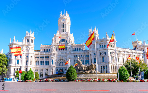city hall, fountain of Cibeles In Madrid, Spain