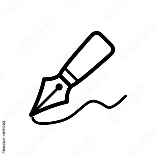 fountain pen icon logo illustration design