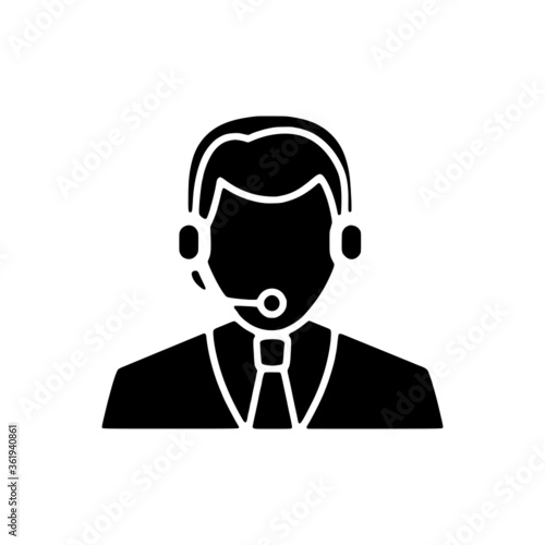 vector illustration icon of Human Avatar glyph