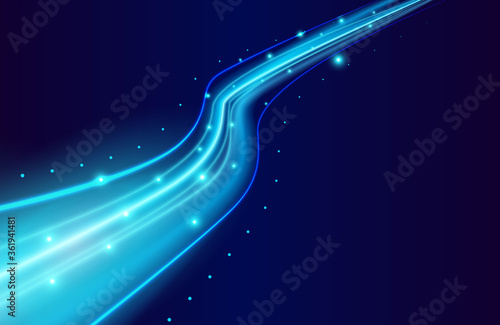 Modern concept of light speed lines background. Abstract futuristic 5g internet connection concept. light trails illustration