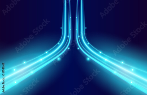 Modern concept of light speed lines background. Abstract futuristic 5g internet connection concept. light trails illustration