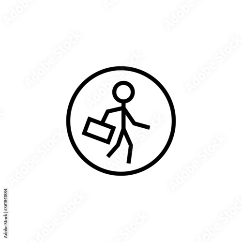 School zone vector icon in black line style icon, style isolated on white background