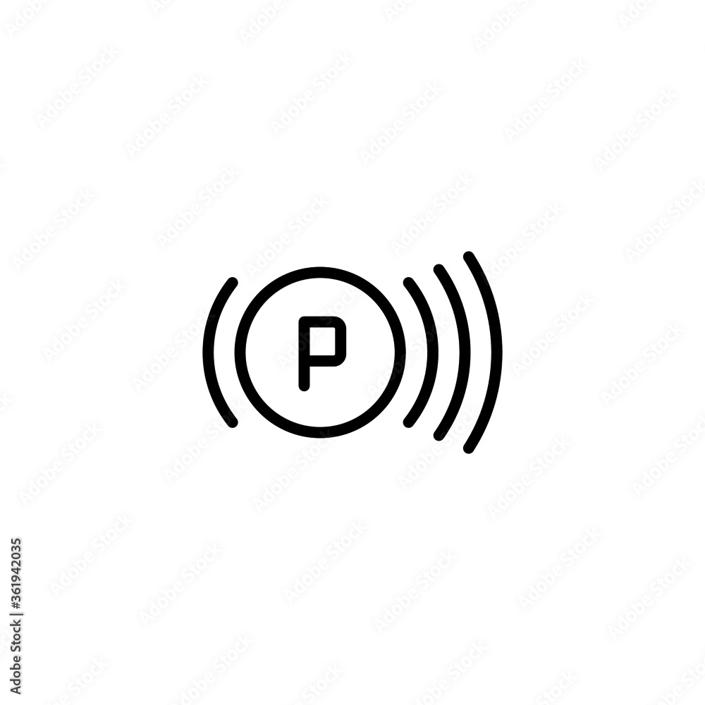 Car parking light vector icon in black line style icon, style isolated on white background Car parking light vector icon in black line style icon, style isolated on white background