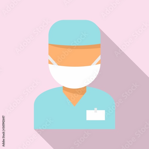Anesthesia doctor icon. Flat illustration of anesthesia doctor vector icon for web design