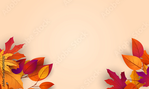 Autumn falling leaves background