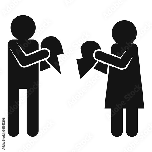 Family divorce icon. Simple illustration of family divorce vector icon for web design isolated on white background