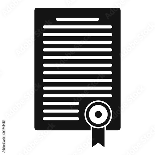 Divorce resolution document icon. Simple illustration of divorce resolution document vector icon for web design isolated on white background