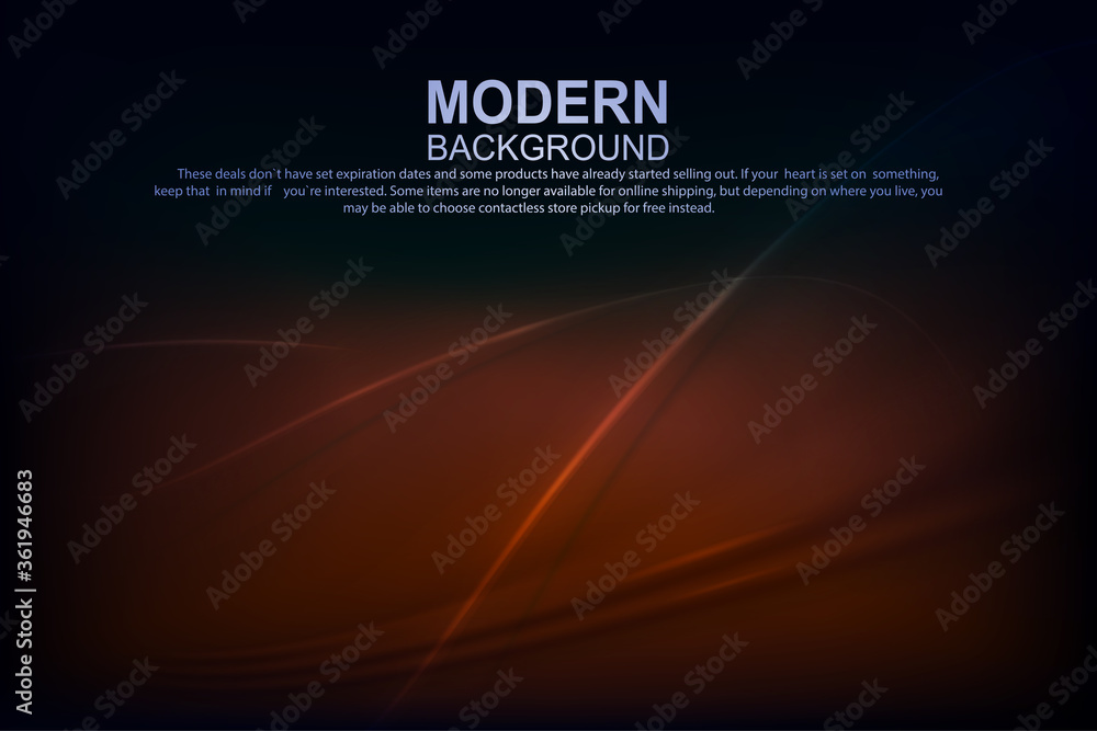Naklejka premium Dark design with a gradient of brown color, thin light lines with a shadow