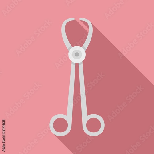 Medical forceps icon. Flat illustration of medical forceps vector icon for web design