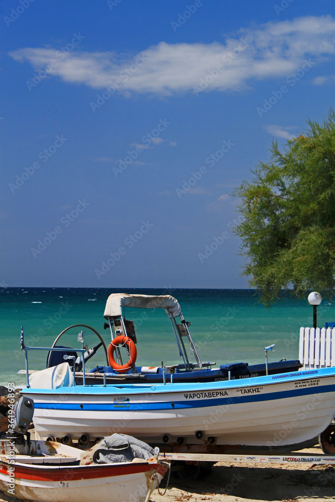 Fishing boat on Skala Fourka beach