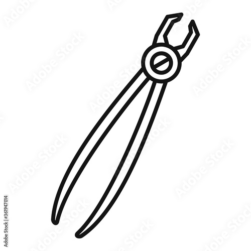 Forceps tongs icon. Outline forceps tongs vector icon for web design isolated on white background