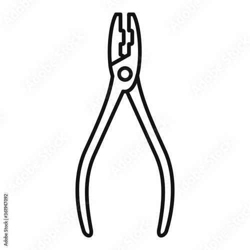 Accessory forceps icon. Outline accessory forceps vector icon for web design isolated on white background