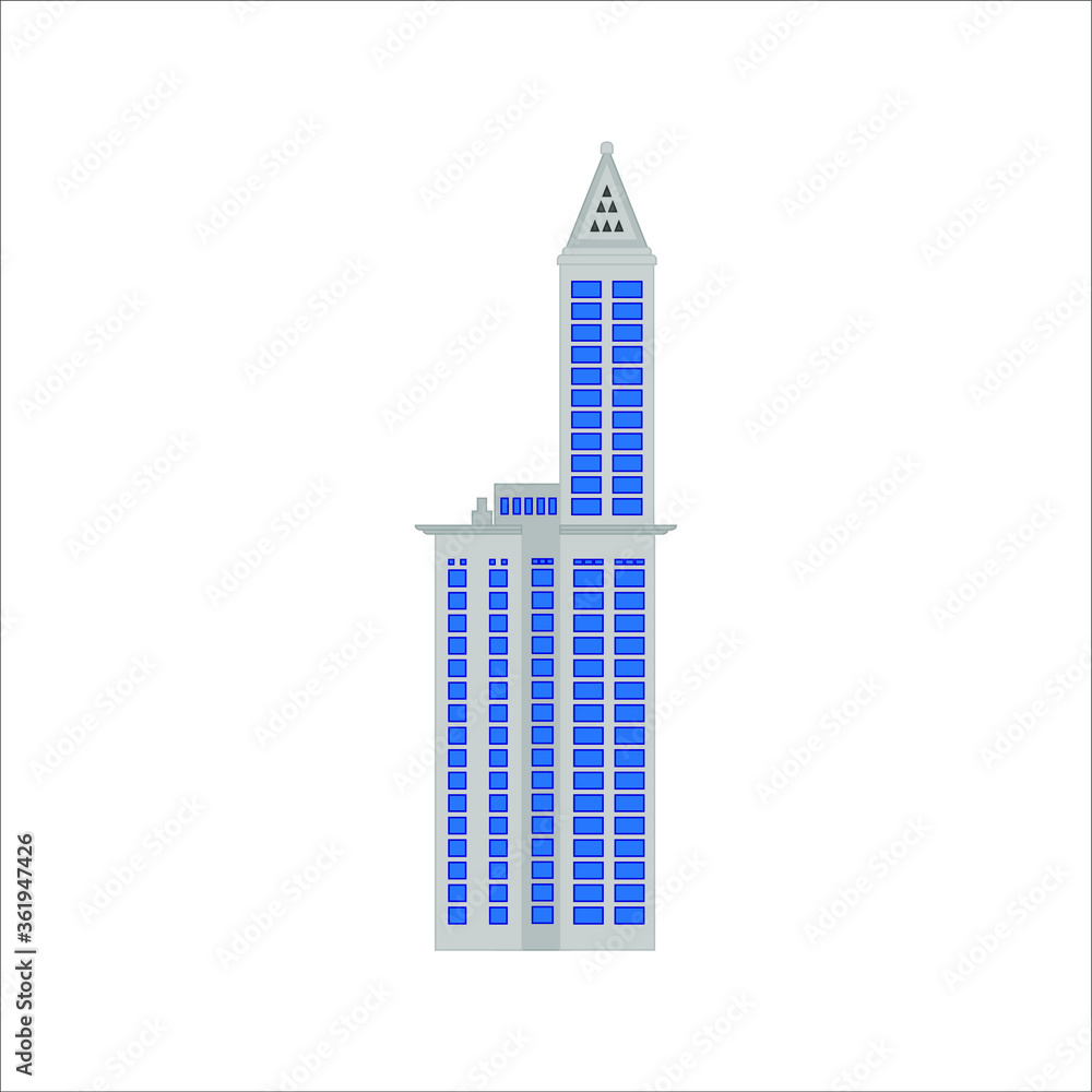 SEATTLE, WASHINGTON - JULY 3, 2020: Smith Tower of Seattle city in United States