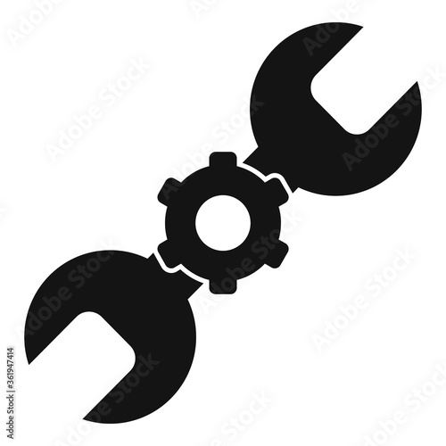 Gear key service center icon. Simple illustration of gear key service center vector icon for web design isolated on white background