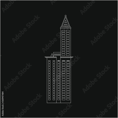 SEATTLE, WASHINGTON - JULY 3, 2020: Smith Tower of Seattle city in United States