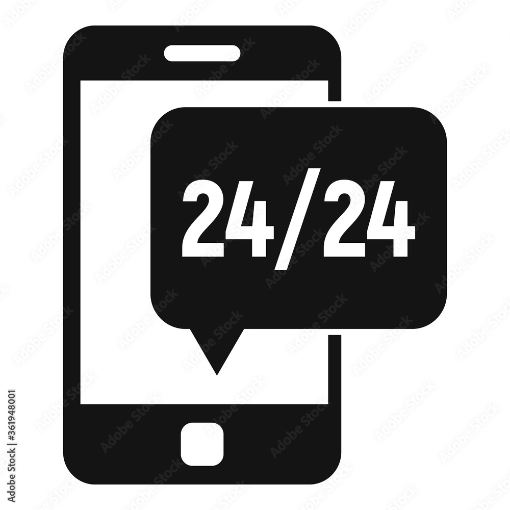 Service center smartphone support icon. Simple illustration of service center smartphone support vector icon for web design isolated on white background Service center smartphone support icon. Simple illustration of service center smartphone support vector icon for web design isolated on white background