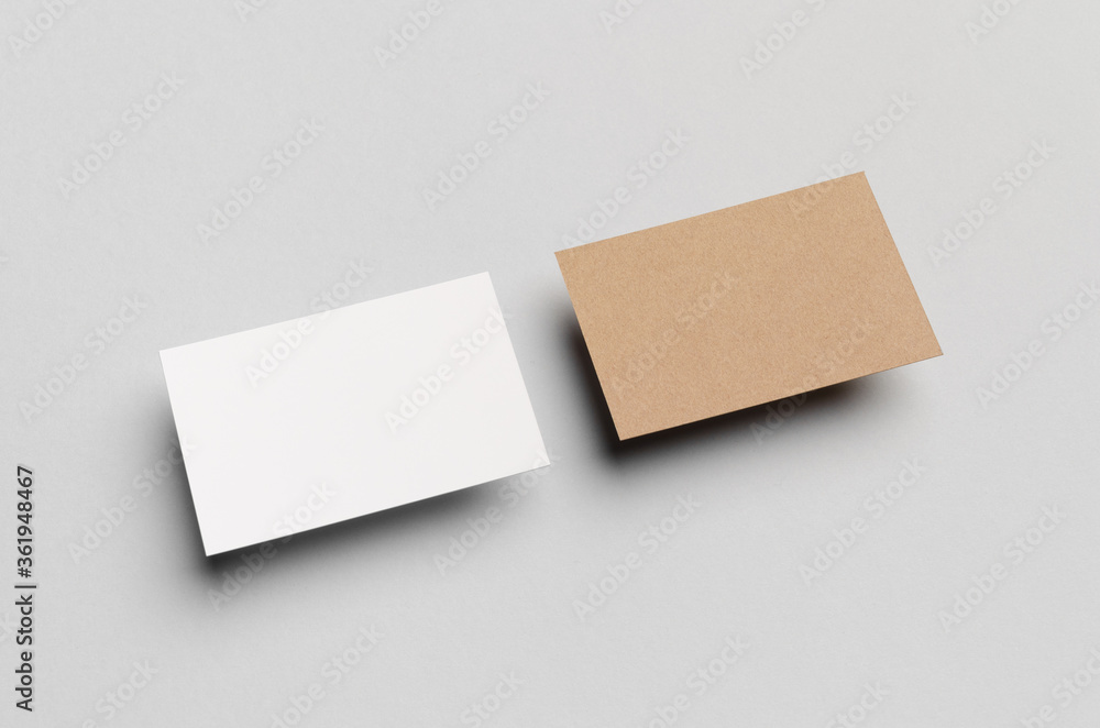 Kraft & White Business Card Mock-Up (85x55mm) Kraft & White Business Card Mock-Up (85x55mm)