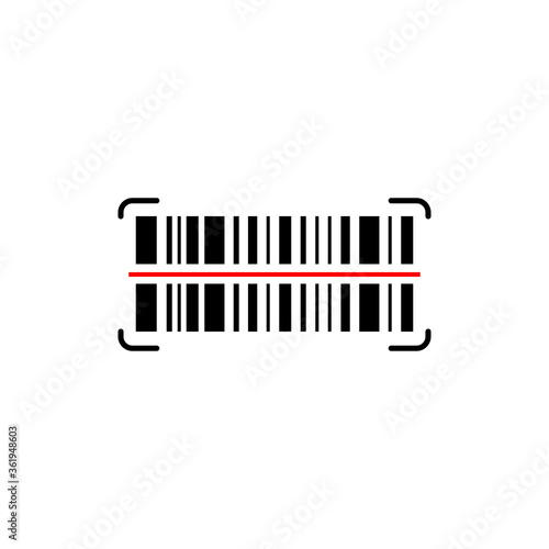 Barcode scanning vector icon, bar code scan laser islated symbol illustration