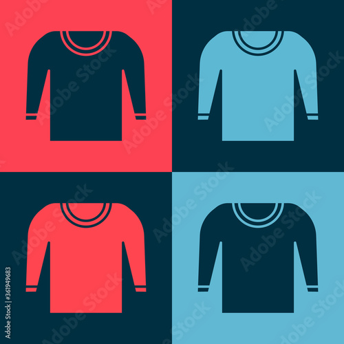 Pop art Sweater icon isolated on color background. Pullover icon. Vector Illustration.