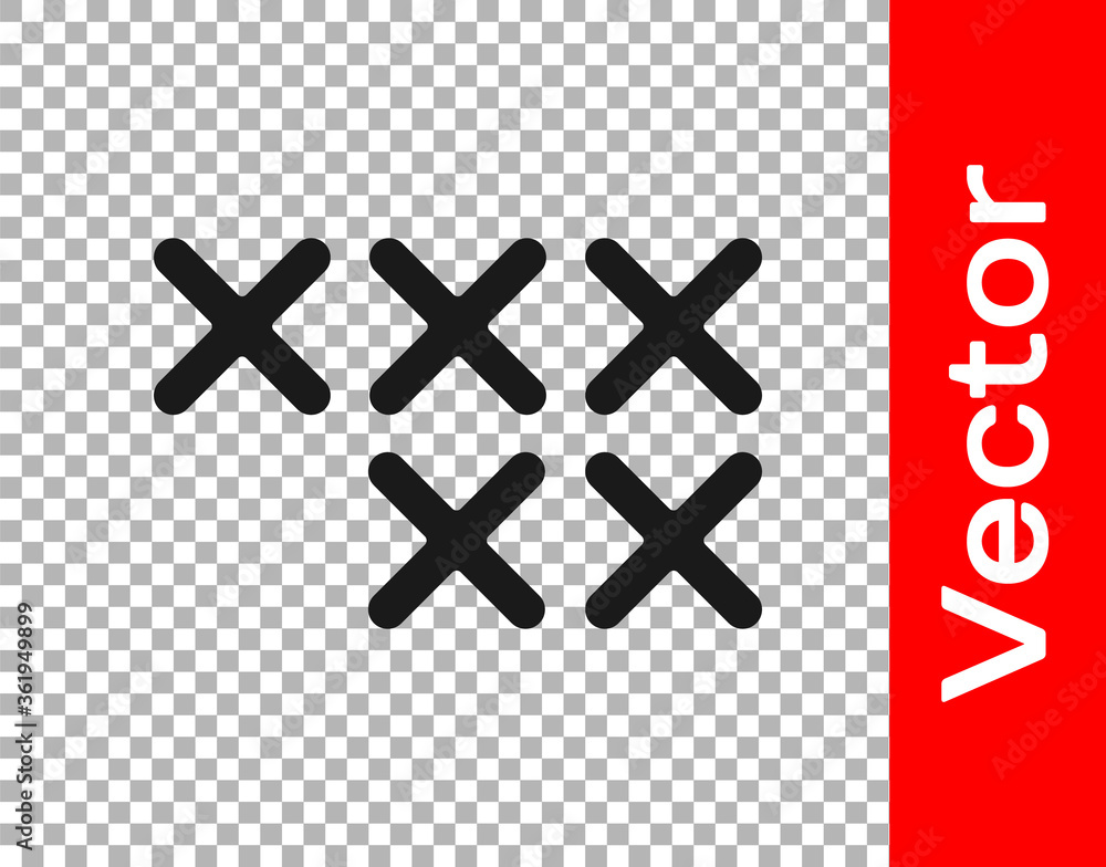 Obraz premium Black Adjustable embroidery hoop icon isolated on transparent background. Thread and needle for embroidery. Vector Illustration.