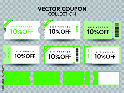 COUPON FASHION TICKET CARD  element template for graphics design. Vector illustration