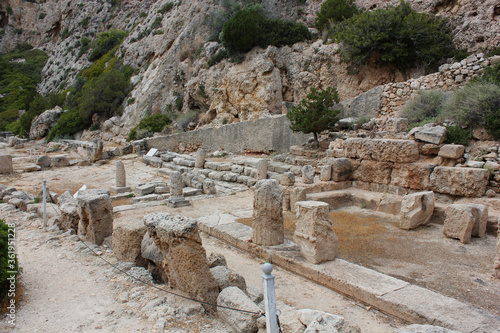 Archaeological site of Heraion near Lake Vouliagmenis Loutraki Greece