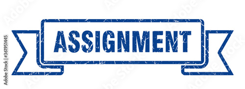 assignment ribbon. assignment grunge band sign. assignment banner