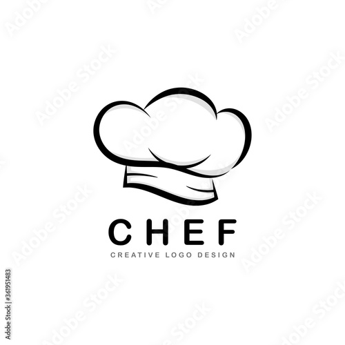 Chef logo design with hat vector art