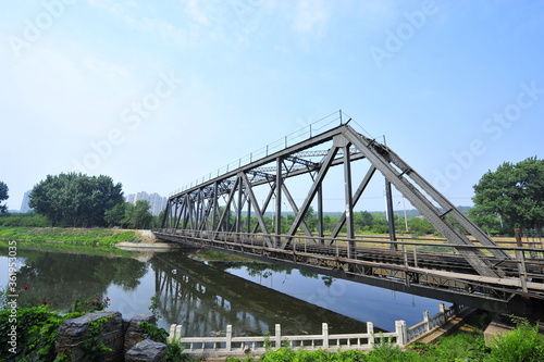 Steel structure of railway bridge
