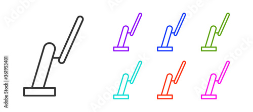 Black line Windscreen wiper icon isolated on white background. Set icons colorful. Vector Illustration.