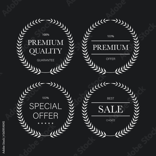 Collection of vintage retro premium quality badges and labels
